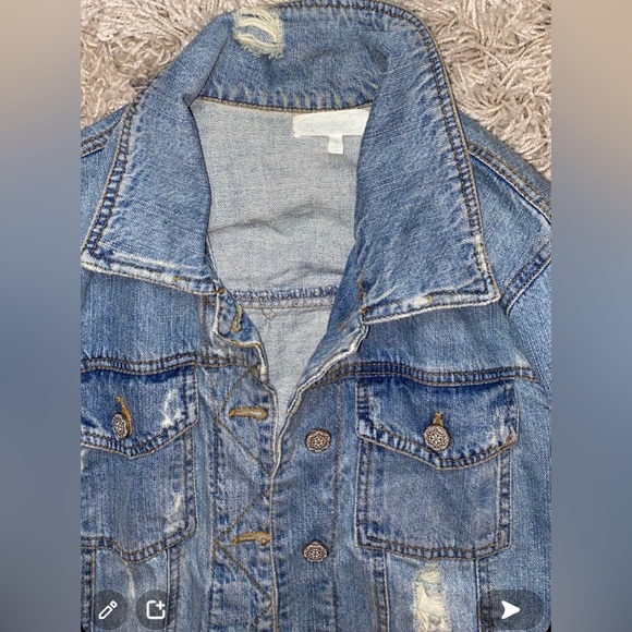 Denim distressed jacket with Pendleton wool inlay - Picture 5 of 6